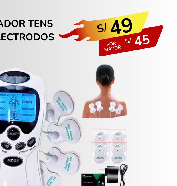 MASAJEADOR TENS CON 4 ELECTRODOS MASAJEADOR TENS CON 4 ELECTRODOS - Imagen 1