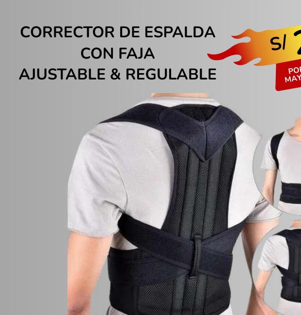 CORRECTOR DE ESPALDA CON FAJA AJUSTABLE & REGULABLE CORRECTOR DE ESPALDA CON FAJA AJUSTABLE & REGULABLE - Imagen 1