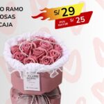 ADORNO RAMO DE ROSAS EN CAJA